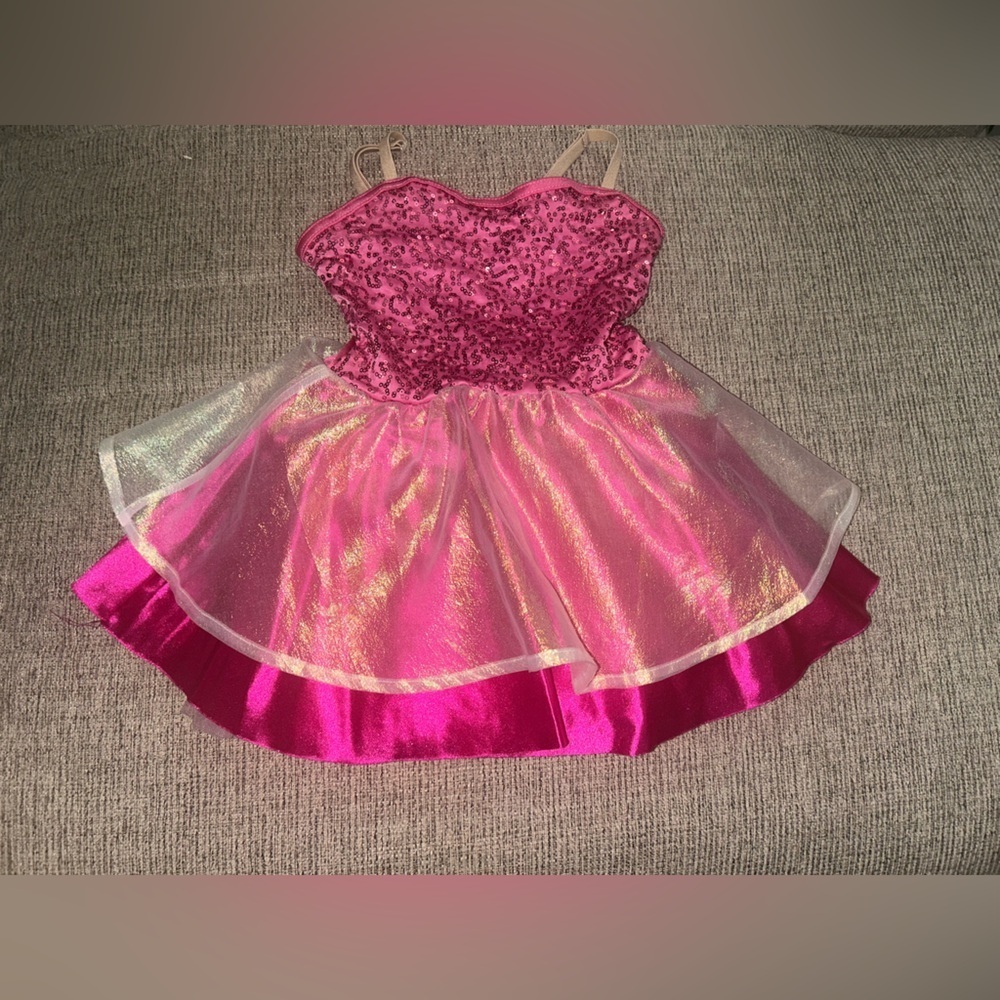 Weissman Pink and Gold Sequin Dance Costume - Picture 3 of 8
